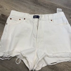 White denim shorts
